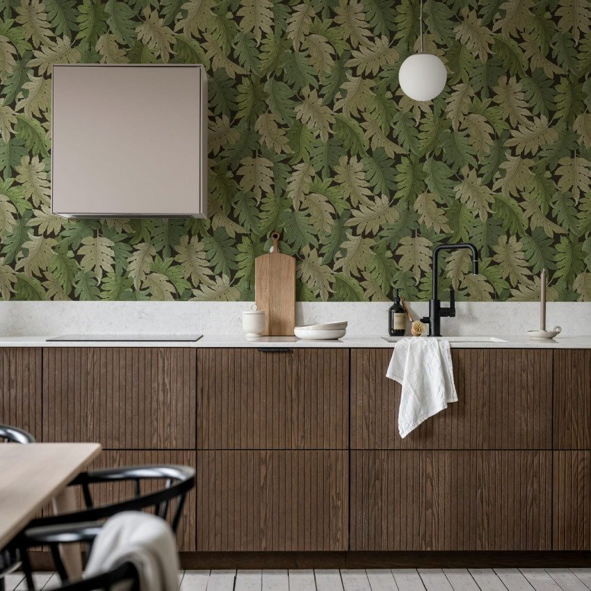 Swirling Fern, Teal, Rebel Walls