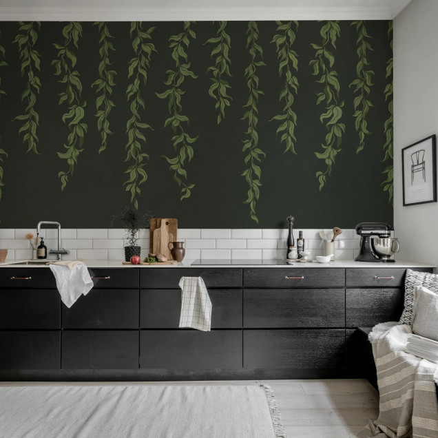 Hanging Leaves, Graphite, Rebel Walls