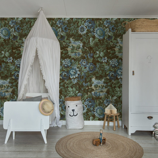 Botanical Manor, Blue, Rebel Walls