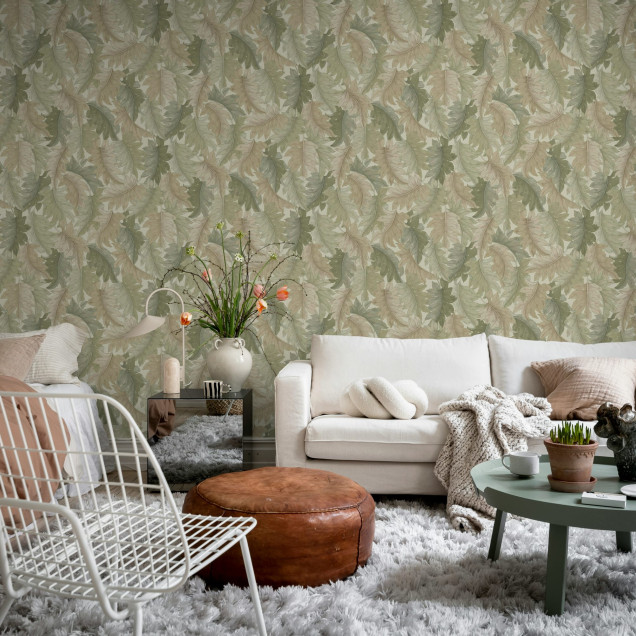 Swirling Fern, Light Green, Rebel Walls