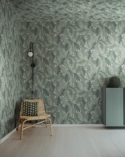 Swirling Fern, Teal, Rebel Walls