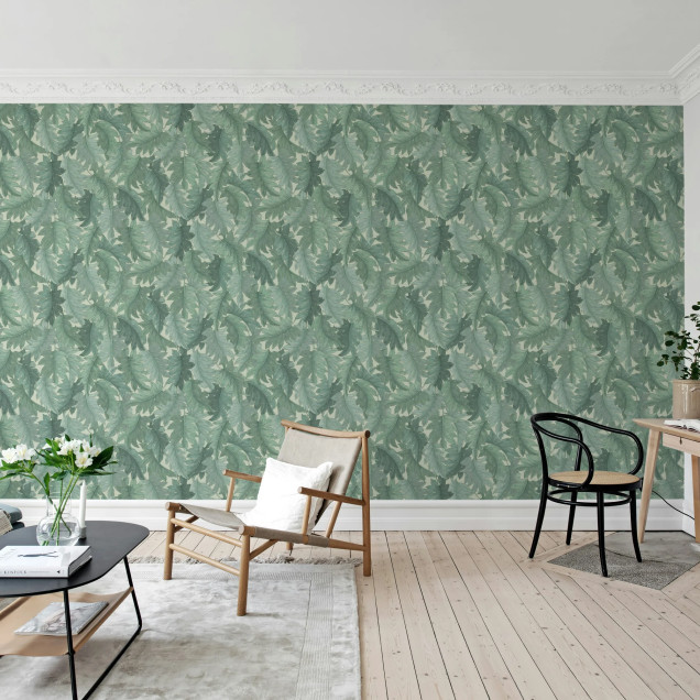 Swirling Fern, Teal, Rebel Walls