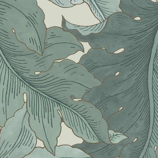 Swirling Fern, Teal, Rebel Walls