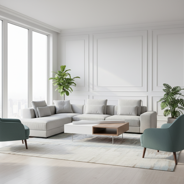 Brau decorativ alb aplicat pe perete