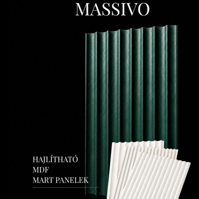 Panou decorativ flexibil canelat din MDF grunduit alb, profil Tempo