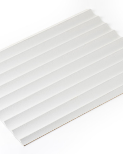 Panou decorativ flexibil canelat din MDF grunduit alb, profil Legato