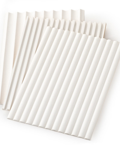 Panou decorativ flexibil canelat din MDF grunduit alb, profil Legato