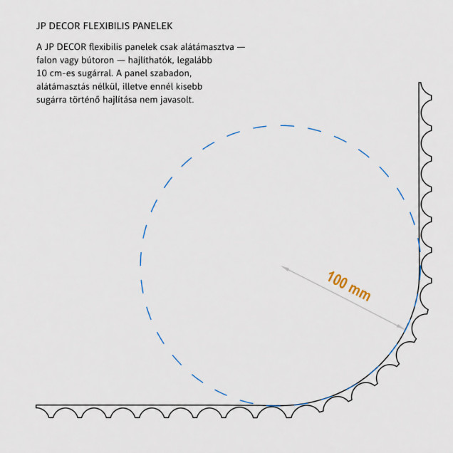 Panou decorativ flexibil canelat din MDF grunduit alb, profil Legato