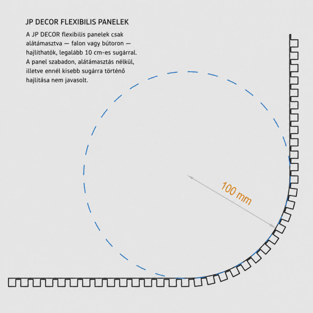 Panou decorativ flexibil canelat din furnir de stejar, profil Tempo