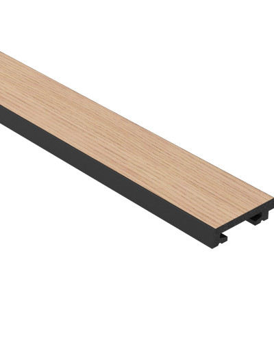 Profil stânga pentru Panoul riflat 3D Lamelli Grosso, Light Oak, 200x4.9 cm, Mardom Decor