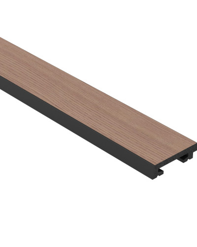 Profil stânga pentru Panoul riflat 3D Lamelli Grosso, Grey Oak, 200x4.9 cm, Mardom Decor