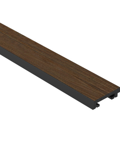 Profil stânga pentru Panoul riflat 3D Lamelli Grosso, Dark Oak, 270x4.9 cm, Mardom Decor