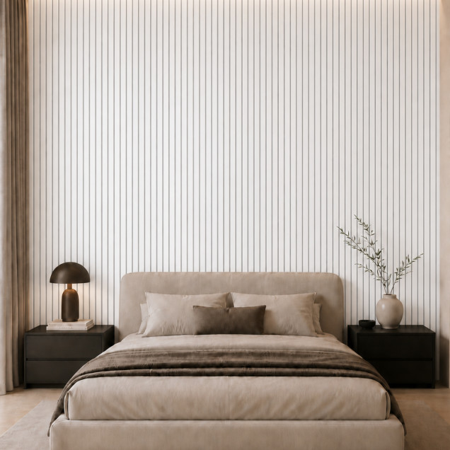 Riflaj decorativ 3D Lamelli Grosso, Alb