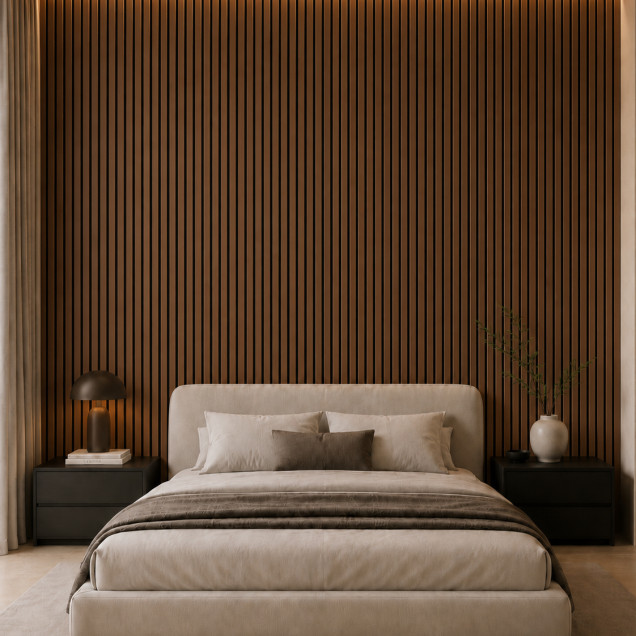Riflaj decorativ 3D Lamelli Grosso, Stejar Închis