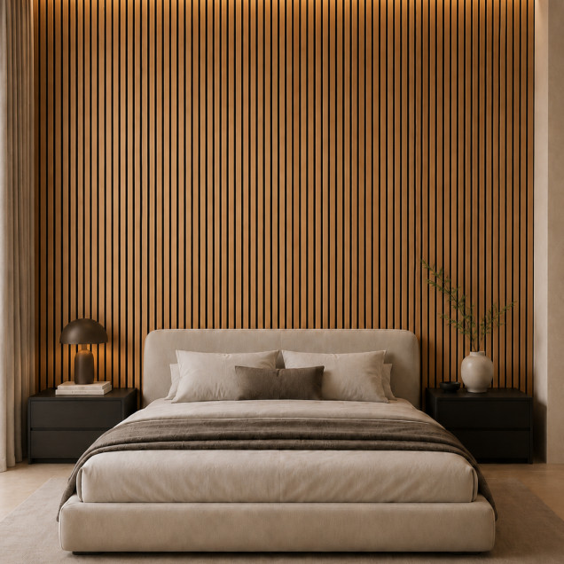 Riflaj decorativ 3D Lamelli Grosso, Stejar Natural
