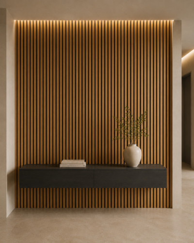 Riflaj decorativ 3D Lamelli Grosso, Stejar Natural