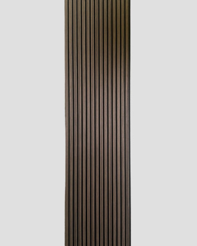 Panou acustic riflat Smoky Oak montat pe perete