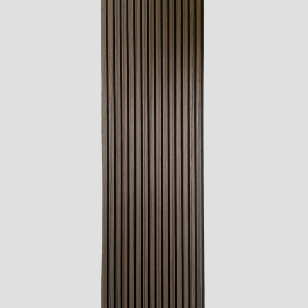 Panou acustic riflat Smoky Oak montat pe perete