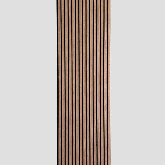 Panou acustic riflat Walnut montat pe perete
