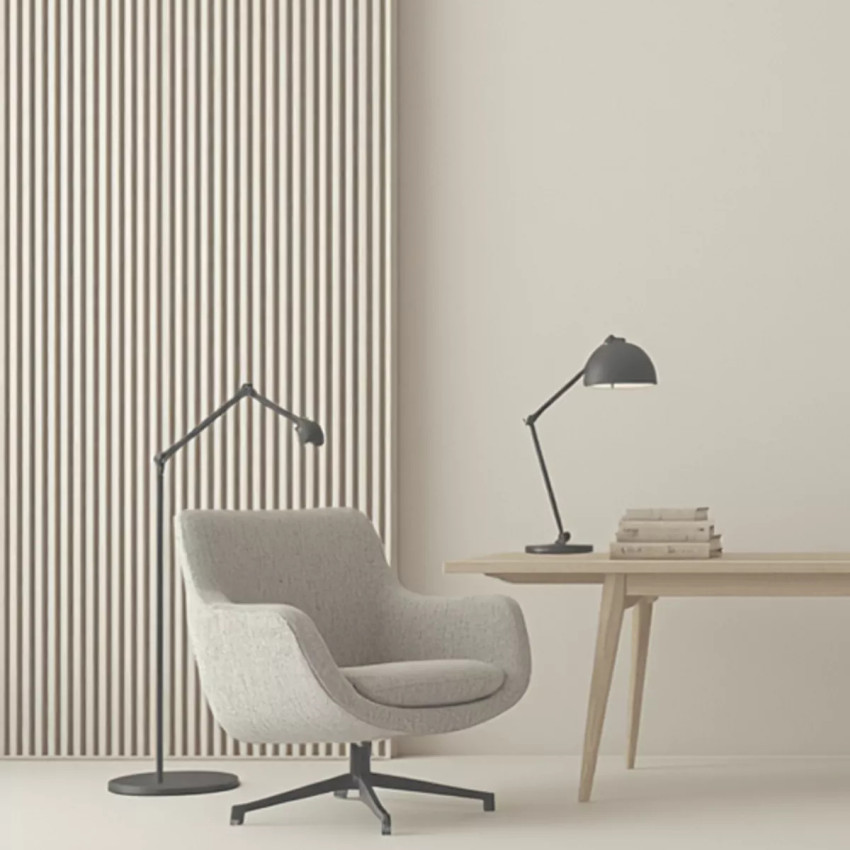 Riflaj decorativ WPC Frost White montat pe perete