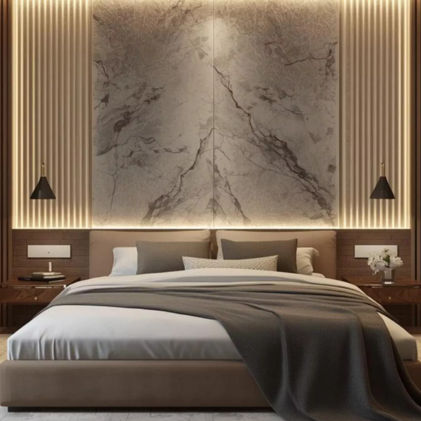 Riflaj decorativ WPC Oak montat pe perete