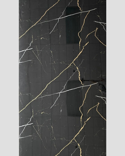 Panou PVC cu efect de marmură Volcano Noir