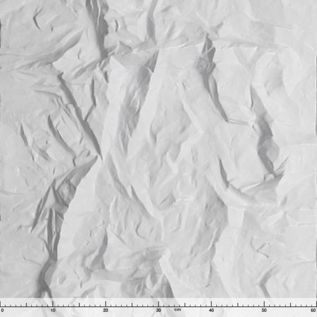Panou decorativ vopsibil XTW-P001, vedere pe toată înălțimea de 2,9 m, relief cu pliuri adânci și creste diagonale, cu zone mai netede între ele