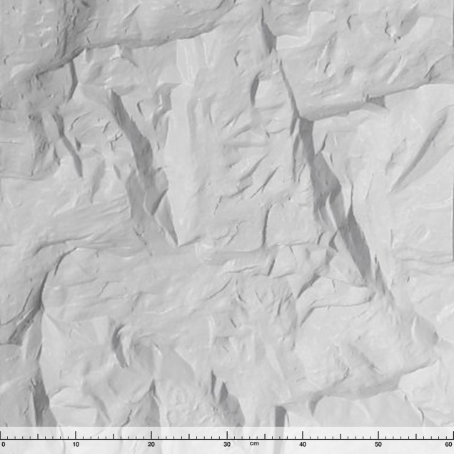 Panou decorativ vopsibil XTW-P002, vedere pe toată înălțimea de 2,9 m, relief cu planuri unghiulare, fațetate, care amintesc de o stâncă spartă