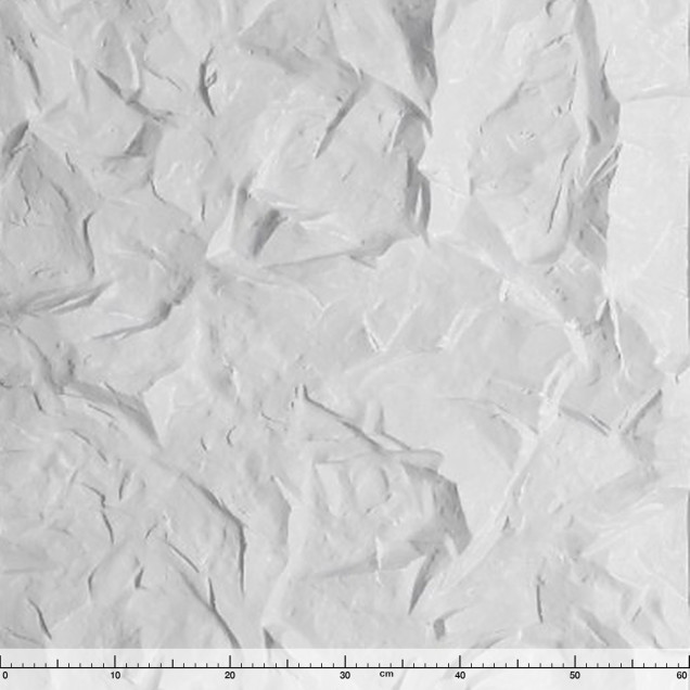 Panou decorativ vopsibil XTW-P002, vedere pe toată înălțimea de 2,9 m, relief cu planuri unghiulare, fațetate, care amintesc de o stâncă spartă