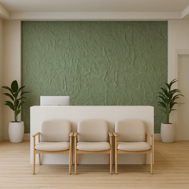 Panou decorativ vopsibil XTW-P002, vedere pe toată înălțimea de 2,9 m, relief cu planuri unghiulare, fațetate, care amintesc de o stâncă spartă
