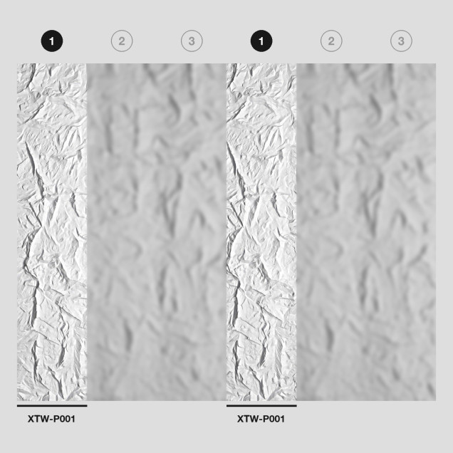 Pachet complet de 3 panouri decorative vopsibile (XTW-P001, P002, P003), cotat: 3 × 0,6 m = 1,8 m lățime, 2,9 m înălțime