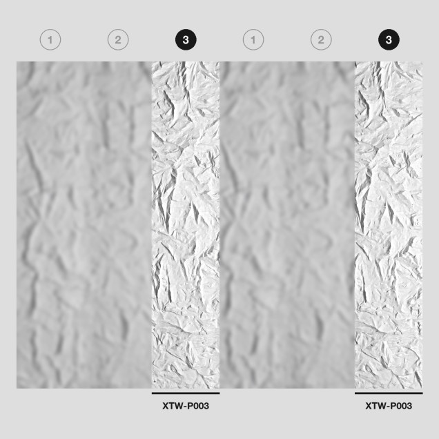 Pachet complet de 3 panouri decorative vopsibile (XTW-P001, P002, P003), cotat: 3 × 0,6 m = 1,8 m lățime, 2,9 m înălțime