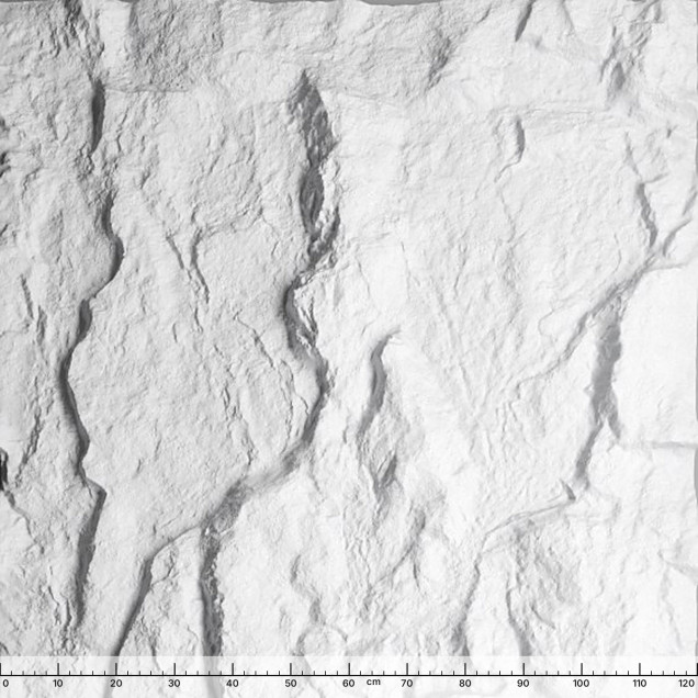 Panou decorativ vopsibil XTW-P004, vedere completă, relief de piatră spartă cu fisuri și creste verticale