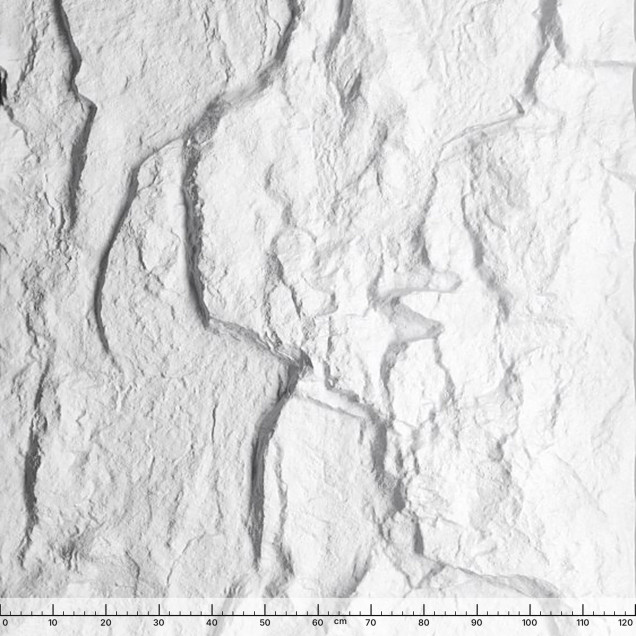 Panou decorativ vopsibil XTW-P004, vedere completă, relief de piatră spartă cu fisuri și creste verticale