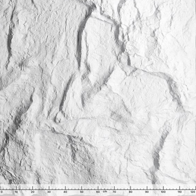 Panou decorativ vopsibil XTW-P004, vedere completă, relief de piatră spartă cu fisuri și creste verticale