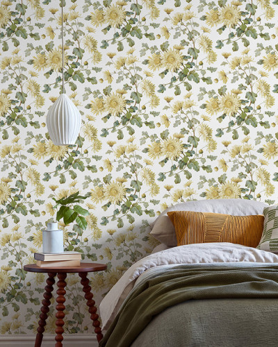 Tapet cu model floral cu crizanteme, Primrose