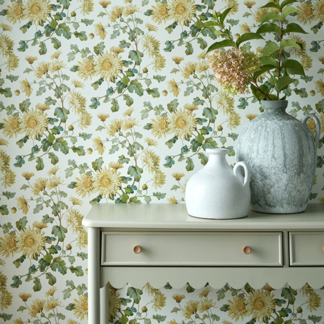 Tapet cu model floral cu crizanteme, Primrose