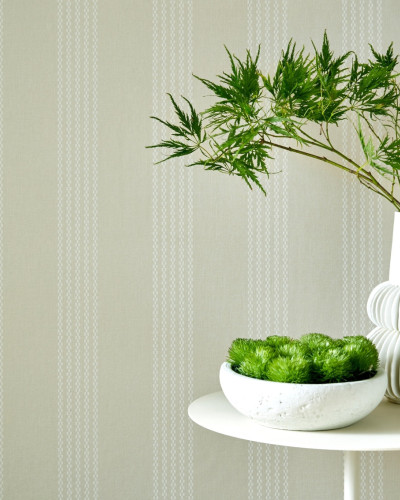 Silk Stripe, Natural, 1838 Wallcoverings, 5.3mp / rola