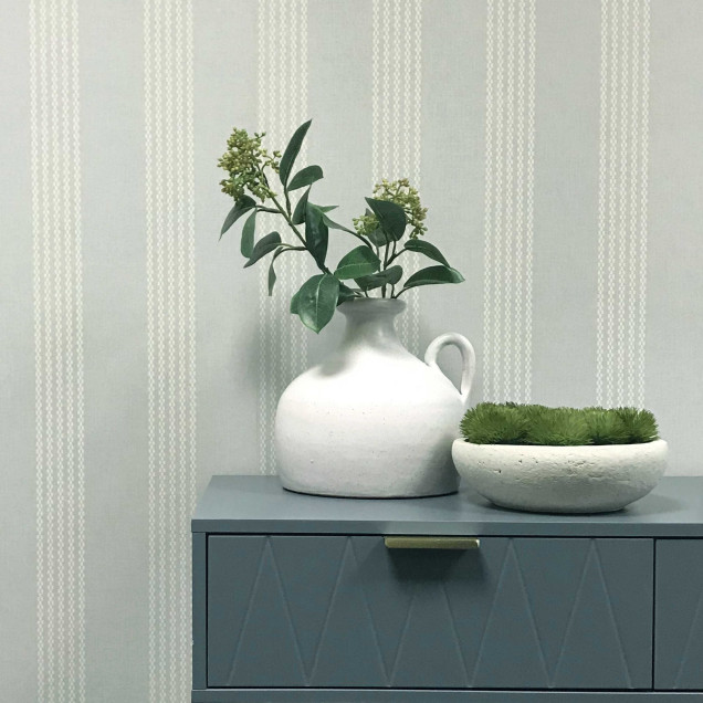 Tapet cu dungi fine, inspirate din mătase brocart, Powder Blue