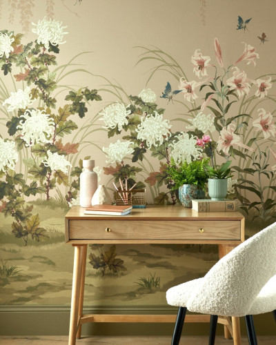 Wisteria Bloom, Alabaster, 1838 Wallcoverings, set 4 panouri / rola