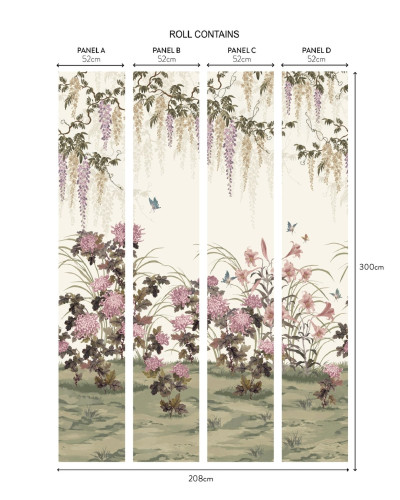 Tapet foto cu fototapet floral cu glicină (wisteria), Heather
