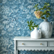Palmette, Blue Hue, 1838 Wallcoverings, 5.3mp / rola