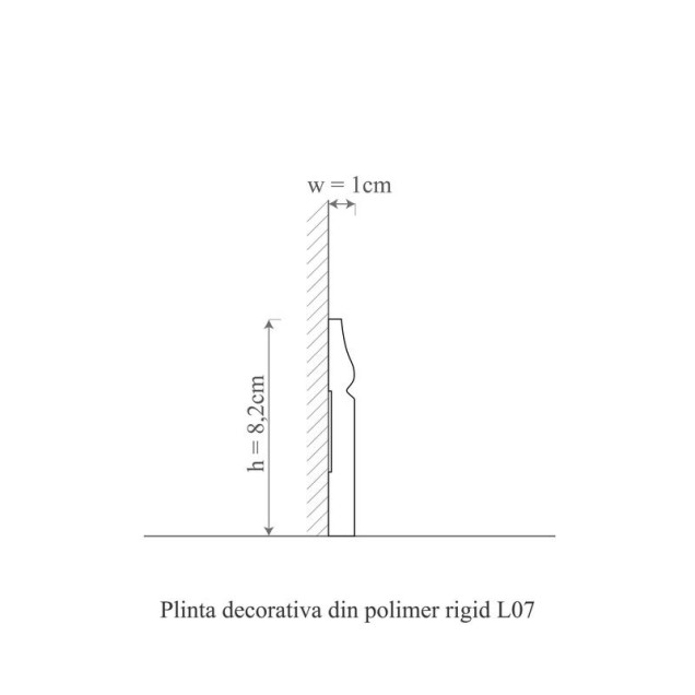 Plintă albă din polimer rigid instalată elegant pe o podea din lemn, la îmbinarea peretelui gri-albastru. Detaliu colț și finisaj impecabil.