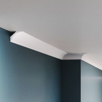 Cornișă polimer rigid montată la tavan