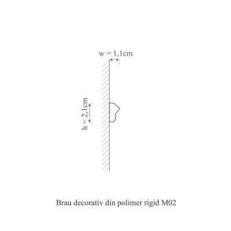 Brâu polimer rigid Allegria M2, 2.1 x 1.1 x 200 cm