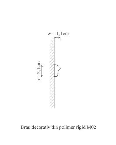 Brâu polimer rigid Allegria M2, 2.1 x 1.1 x 200 cm