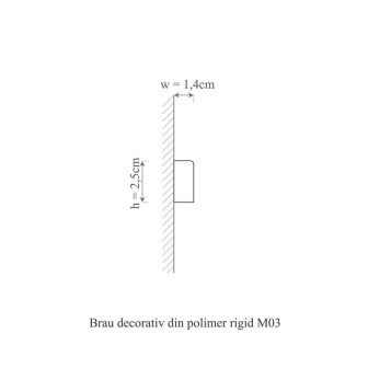 Brâu polimer rigid Allegria M3 Edge, 2.5 x 1.4 x 200 cm