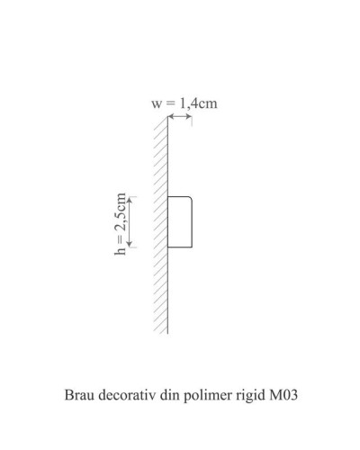 Brâu polimer rigid Allegria M3 Edge, 2.5 x 1.4 x 200 cm