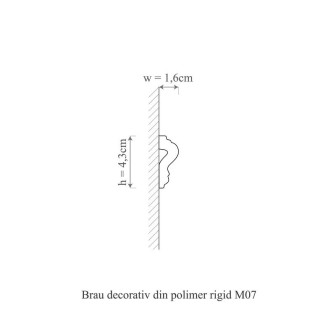 Brâu polimer rigid Allegria M7, 4.3 x 1.6 x 200 cm