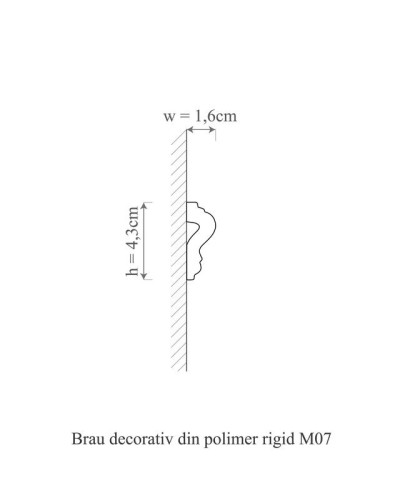 Brâu polimer rigid Allegria M7, 4.3 x 1.6 x 200 cm